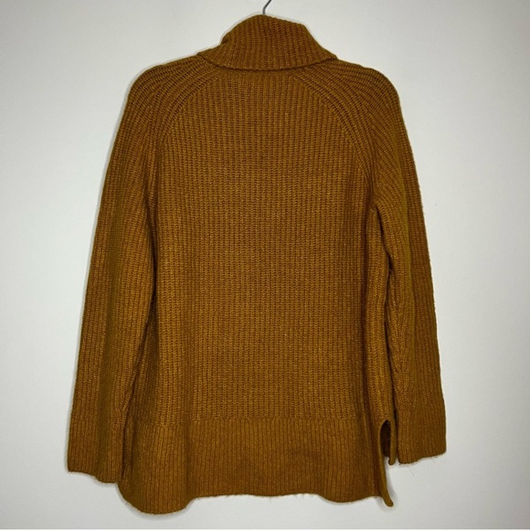 MADEWELL Mercer Mustard Ribbed Knit Cozy Turtleneck Fall Winter Sweater - Picture 8 of 9